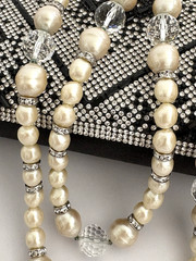 Vintage YSL Yves Saint Laurent Necklace Long Opera Faux Baroque Pearl Choker