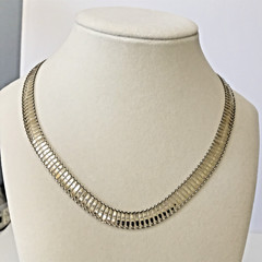 vintage JCM ITALY sterling silver ladder link 18″ collar necklace 9mm 7.63grams