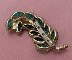 Juliana Rhinestone Brooch Vintage Pin AB Green Clear Faceted Crystal 2.5 in 38f
