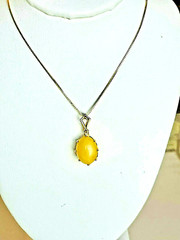 14K Gold Filled Genuine Baltic Amber Necklace Russian Butterscotch Egg Yolk 老琥珀