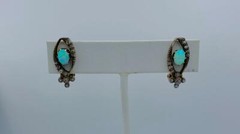 Art Deco Opal Rose Cut Diamond Earrings 14 Karat Gold Antique