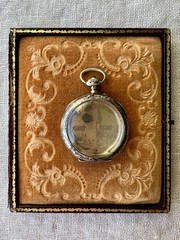 Antique Swiss .935 Silver Niello Pocket Watch Case Perret & Berthoud Locle