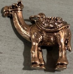 Egyptian Camel Pendant Charm Rhinestone Egypt Desert Vintage *chain Not Included