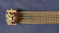 Vintage Viotorian Gold Tone Slide Tassel Bracelet (missing two pearls)