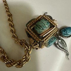 EGYPTIAN Revival NECKLACE scarab Vintage