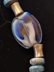 Beautiful Vintage Glass Blue & White Necklace