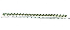 Long Gold Tone Emerald Green Crystal Station Necklace Faceted Bezel Set 36”