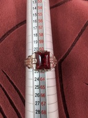 UNCAS Vintage Sterling Silver Ring w/Red Ruby Colored Stone Size 9.75