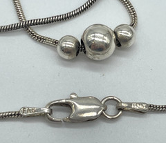 VTG FAS Italy 925 Sterling Silver 4-6mm Ball Bead snake chain 18″ necklace 5.7g