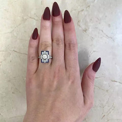 1.50Ct Round Lab-Created Diamond Art Deco Style Halo Statement Ring 925 Silver