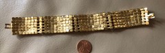 Vintage American Flag 6 Row Rhinestone Tennis Bracelet on Gold Tone SPARKLY
