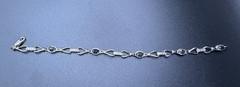 Ross Simons Sterling Silver 925 Vermeil Sapphire Diamond Accent Bracelet Sz 7″