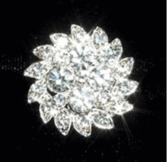 SPARKLY SILVER RING Rhinestone Adjustable band FITS ALL Crystal Silver Plated