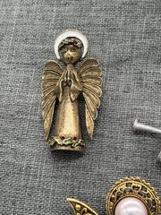 Angel Brooch Lot Jac Win ART AJC JJ Goldtone Silvertone Enamel Rhinestones