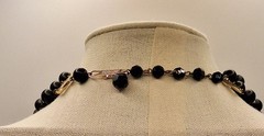 Vtg Resin & Lucite Green Black Clear 3 Strand Necklace Czech crafted in Germany