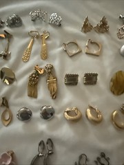 Lot Of 50 Clip On Earrings, Lisner Butterfly, Trifari And Other Brands