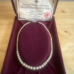 Camrose & Kross JBK Jacqueline Kennedy Faux Pearl Necklace w/ Box & COA