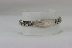 Swank Vintage Silver Tone Chunk-Chain Bracelet, 4gr