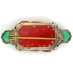 Czech Art Deco Chinese-style Glass Pin 1930’s