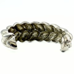 MCM Modernist Ribbed Sterling Silver Braided Cuff Bracelet