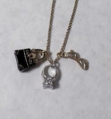 Vintage Juicy Couture 3 Charm Necklace Purse Ring Glasses & LOVE Bracelet in BOX
