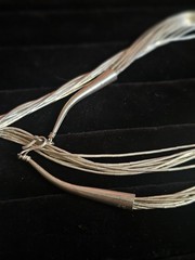Sun West Silver Co Sterling Liquid Silver 8 Strand 30in Art Deco Necklace #S29/3