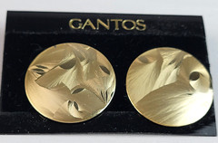 GANTOS Gold-Tone Large Circle Stud Earrings 1.25 in Pierced NEW WITH TAG