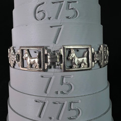 Sterling Silver Scottie Dog PanelBracelet 7.5″ .41g .925