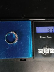 Sterling Silver Pink Topaz & CZ Ring Size 7