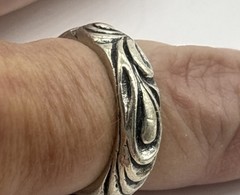 Vintage Sterling Silver EXEX Claudia Agudelo Scroll Band Ring Sz 8 9.5 Grams