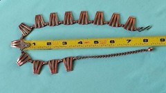 Vintage Unsigned Renoir Necklace Geometric Solid Copper Art Deco Style