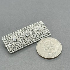 Estate Edwardian 18K White Gold 0.57ctw I-J/SI1-2 Diamond Brooch