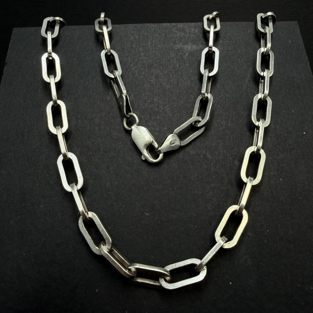 Vintage Italy 925 Sterling Silver Men’s Chain Necklace Unisex Jewelry 31.5g