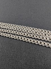 Milor Italy 925 Sterling Silver 52” 3.2mm Diamond-cut flat curb Necklace 29g