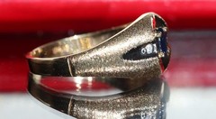 10k yellow gold 0.30ctw natural diamond ring sapphire sz 10 heated 2.63g Romance