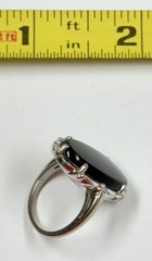 Vintage 1960’s 10K White Gold Oval Black Onyx Ring 5.1 Grams Size 6?