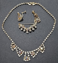 “Jewels of Elegance” by Sebestian, vintage rhinestone jewelry set with box