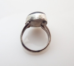 Vintage Black Onyx Sterling Silver Band Ring Sz 6