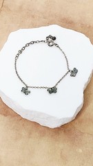 Vintage Children’s Silver Tone Multi-Color Enamel Butterfly Charm Bracelet, 7″ L