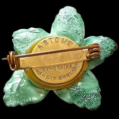 Artone Bone China Gardenia Brooch Pin Flower Floral White England Vintage Dainty