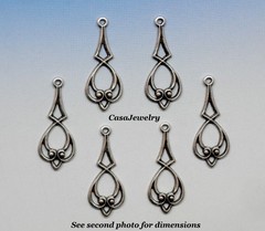 #0516 ANTIQUED .925 STERLING SILVER PLATED PENDANT/ER W/TOP RING – 6 Pcs