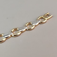 Vintage Chain Bracelet Multi Tone 8mm Glossy 7″