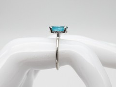 Designer $6000 5.50ct Natural Blue Zircon Diamond Platinum Ring RARE