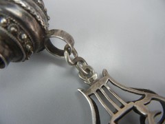Antique Necklace Netherlands 833 Silver Slide Seal Pendant 16.5″ Chain