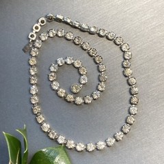 Art Deco Vintage Choker Necklace Estate Jewelry Pre-owned Cut Crystal 14.5″