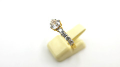 18K Gold Plated CZ Pave Ring Cubic Zirconia Bridal Engagement Wedding Size 7.5