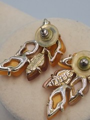 BSK Vintage Resin Bracelet/Earrings Set Fall Leaves Retro Chic Eclectic EUC