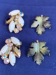 Vtg Clip-On Earring Lot Robert Rose Renoir Dalsheim Judy Lee Lisner Faux Gems
