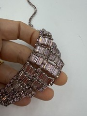 Vintage Necklace Light Purple Clip On Earrings Estate Lot Matching Baguette PJ
