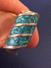 Vintage Taxco Men’s Turquoise Ring 9.04 Grams | Sterling Silver Modernist